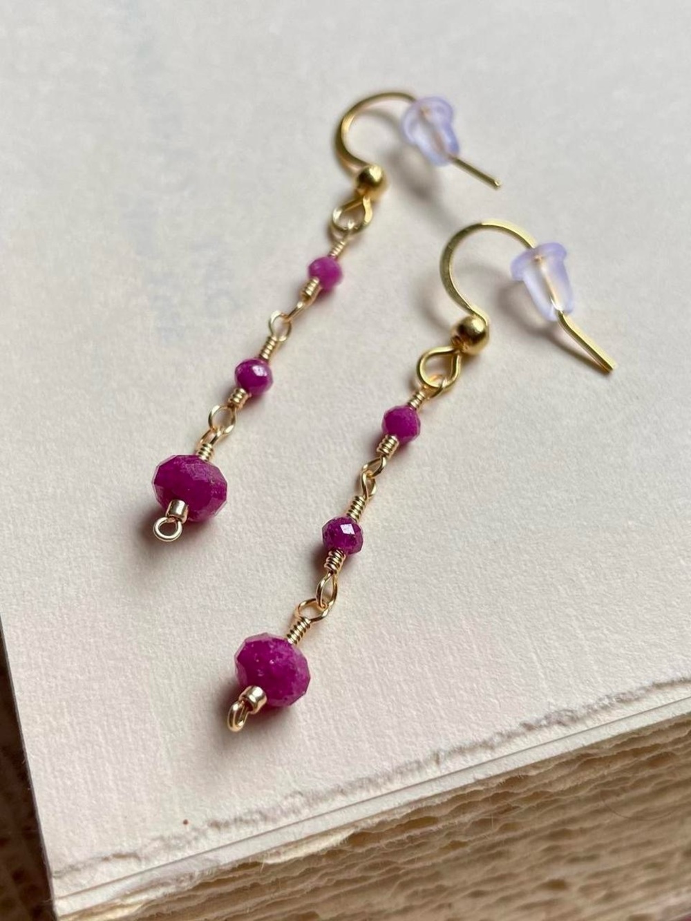 Ruby Dangle Earrings - Picture 2 of 4